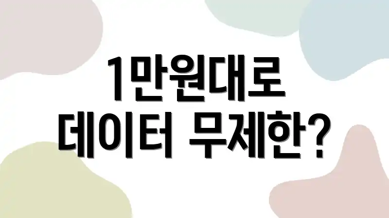 1만원대로 데이터 무제한?
