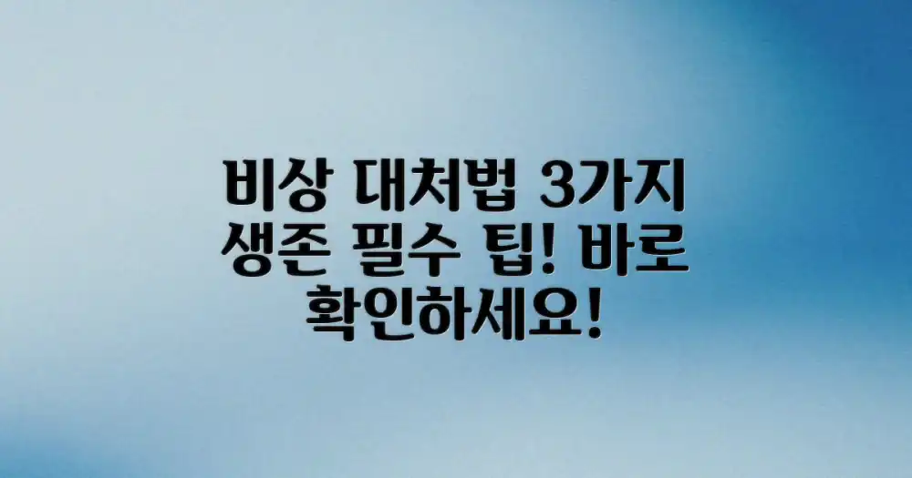 3가지 비상 대처법