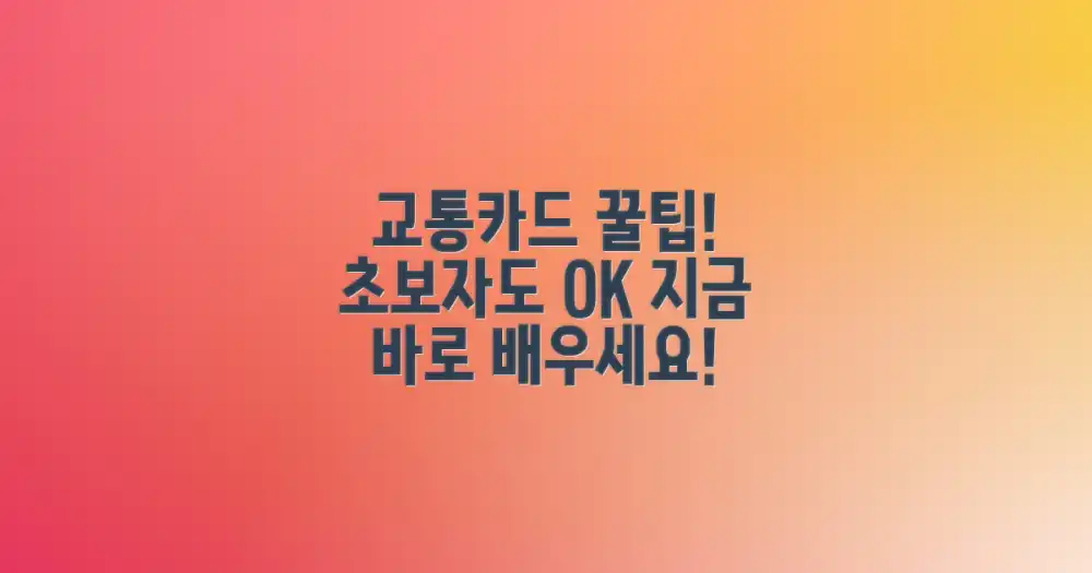 교통카드 사용법을 배우세요