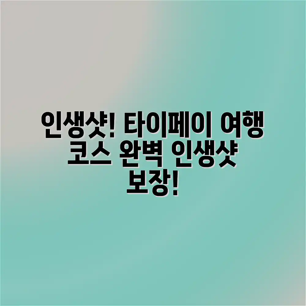놀라운 인생샷 보장! 타이페이 여행 코스