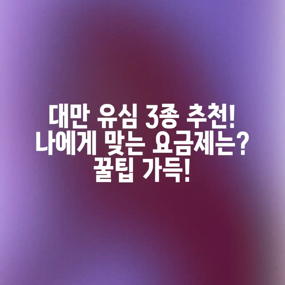 대만 유심 3가지 추천! 나에게 맞는 요금제는?