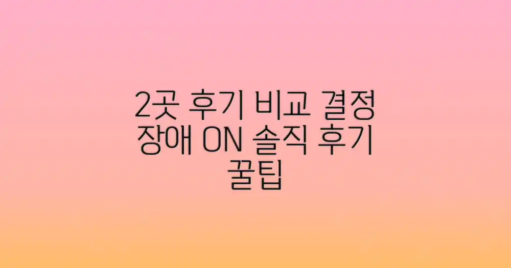 2가지 방문 후기 비교