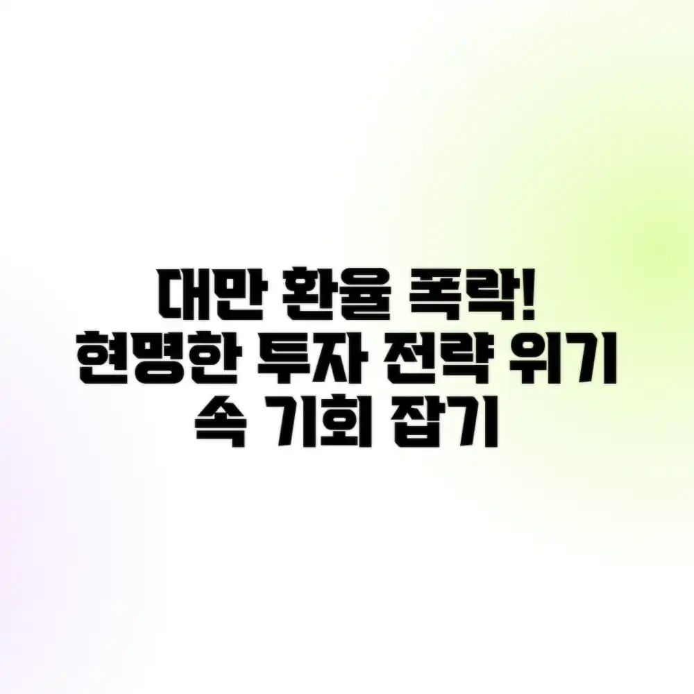 대만 환율 급락 시대, 현명한 투자 완벽 가이드