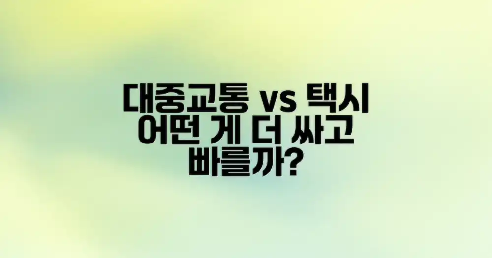 대중교통 vs 택시 비교