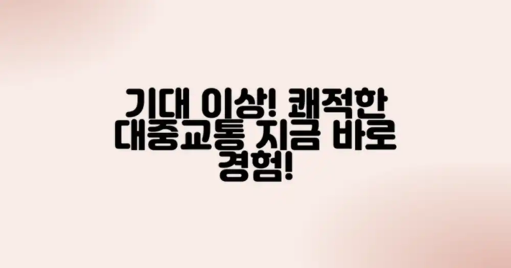 기대 이상! 쾌적한 지역 대중교통