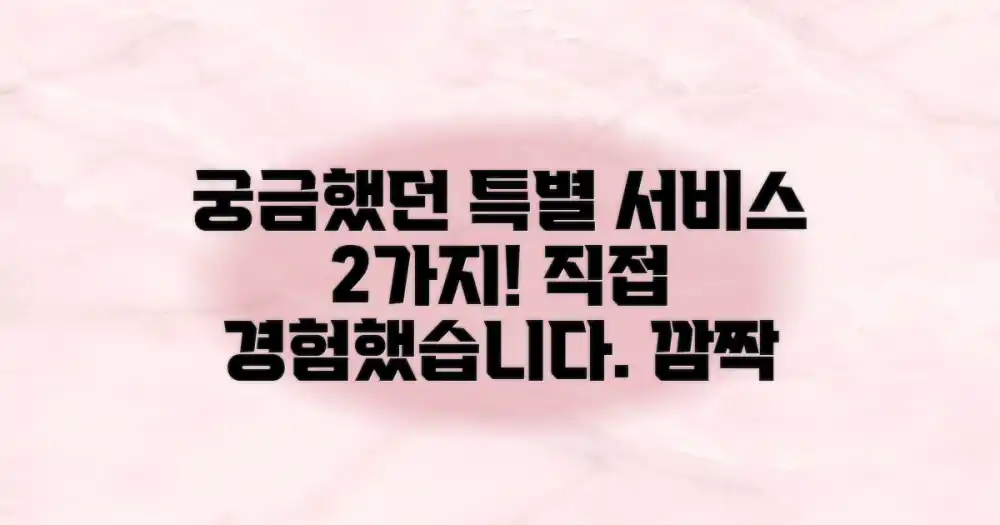 2가지 특별 서비스 경험
