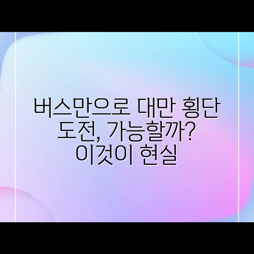 버스 지도로 대만 가로지르기, 가능할까요?