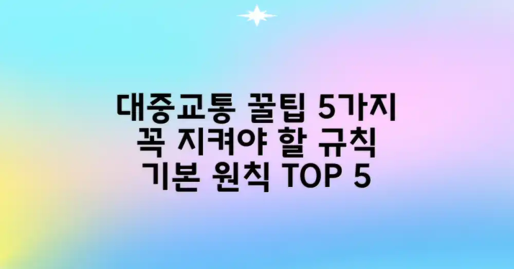 대중교통 이용 기본 원칙 5가지