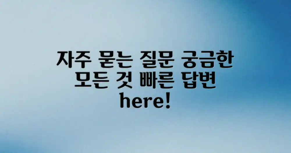 자주 묻는 질문