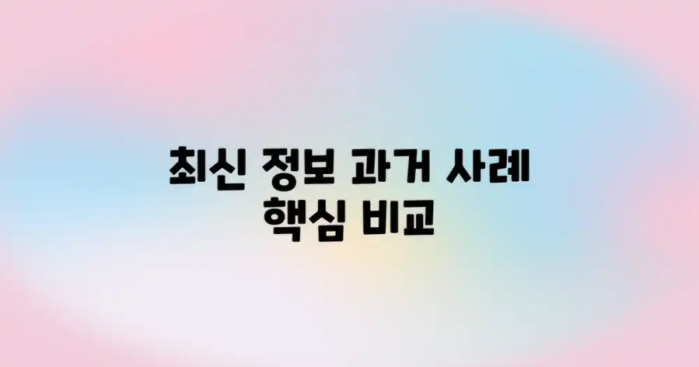 최신 정보와 과거 사례