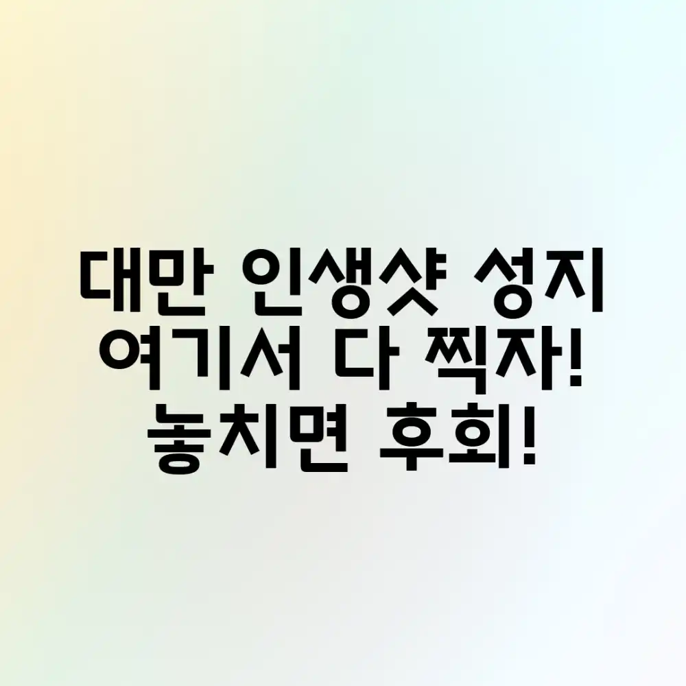 대만 여행 인생샷, 여기서 다 찍을 수 있을까?