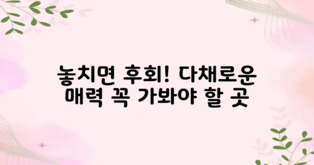 놓치면 후회할 이곳의 다채로운 매력