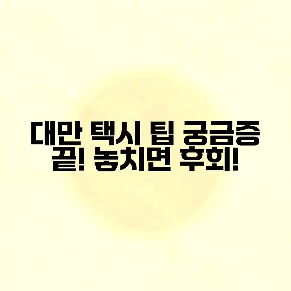 대만 택시 팁: 놀라운 궁금증 해소!