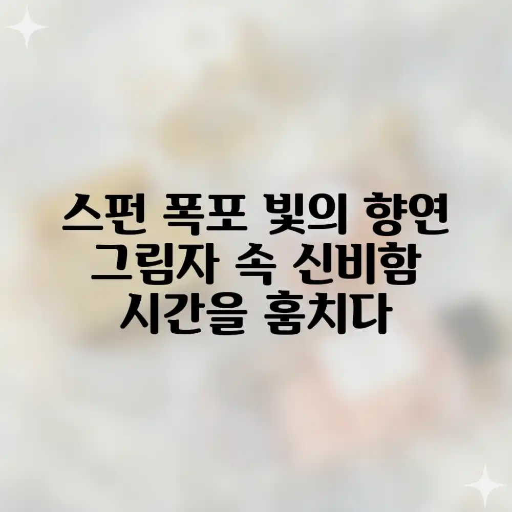 스펀 폭포 시간, 빛과 그림자의 아름다움, 느껴보셨나요?