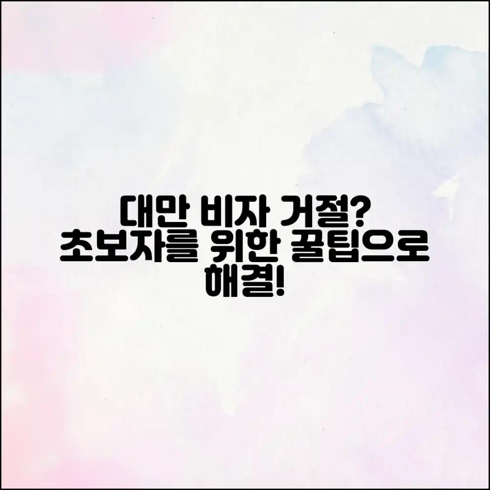 초보자도 대만 비자 신청 거절 방지 꿀팁!