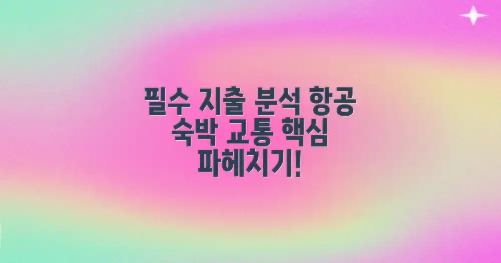 필수 지출 항목 분석: 항공, 숙박, 교통