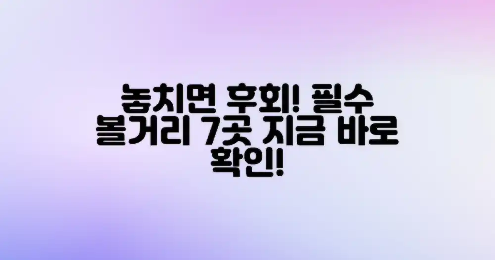 놓치면 후회할 필수 볼거리 7곳