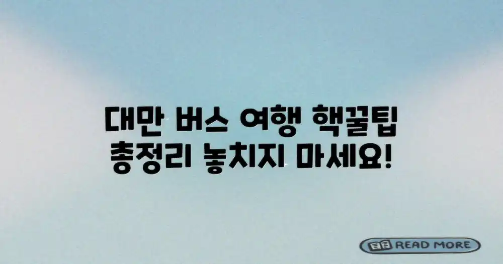 대만 여행, 버스로 즐기자