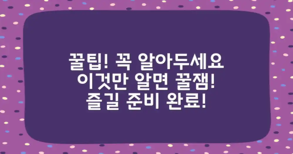 편하게 즐기려면 이걸 알아야 해!