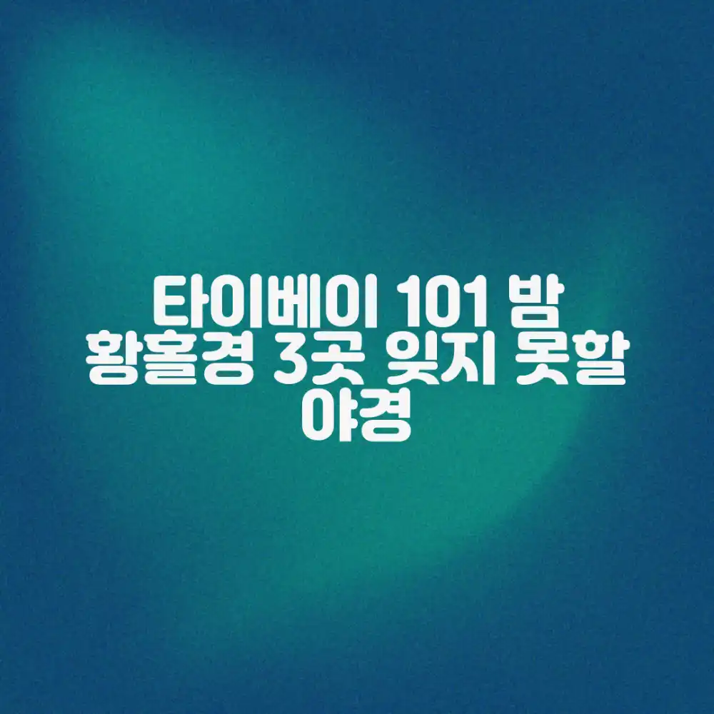 타이베이 101 밤, 황홀한 풍경 3가지 명소