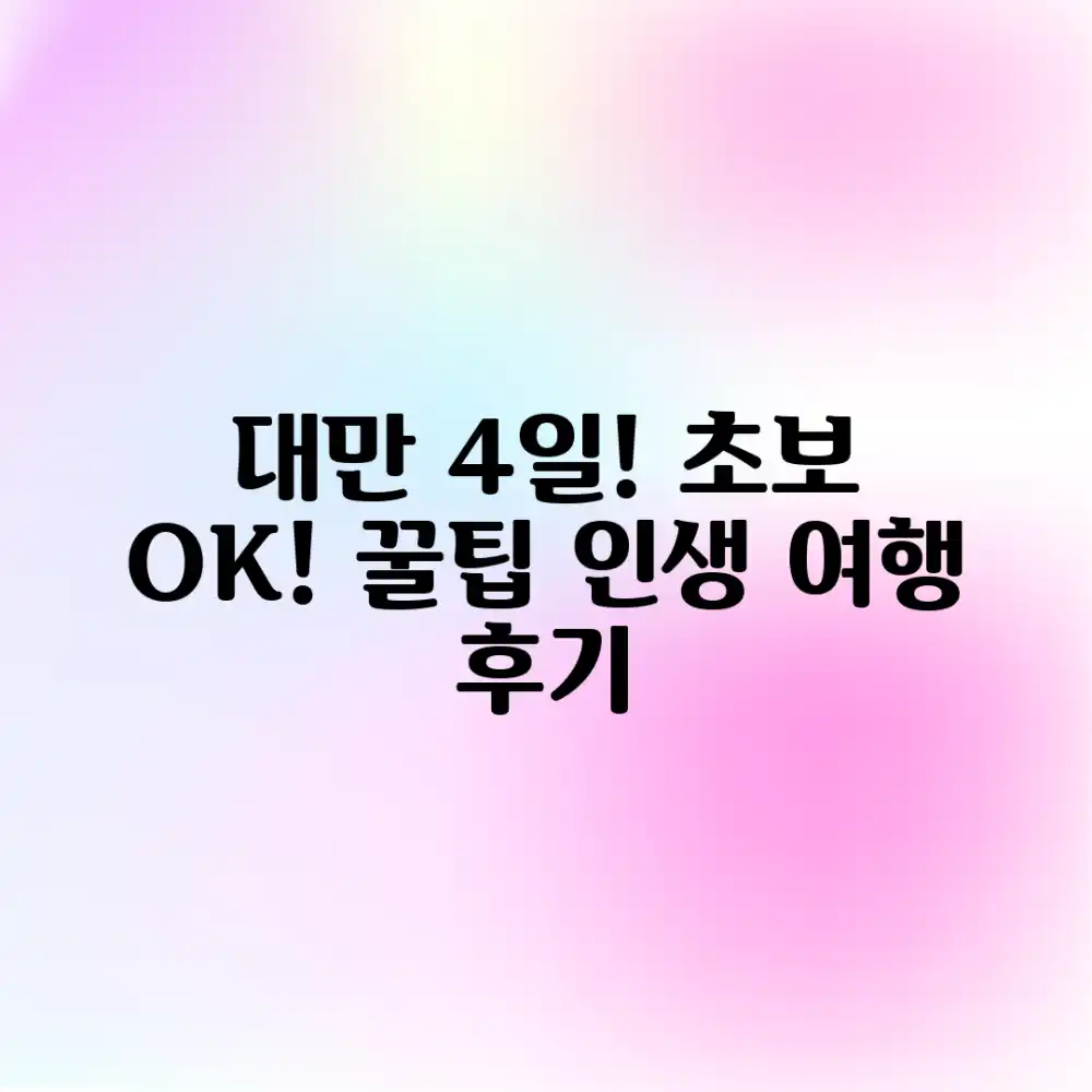 대만 4일 패키지, 초보자도 떠나는 여행 후기