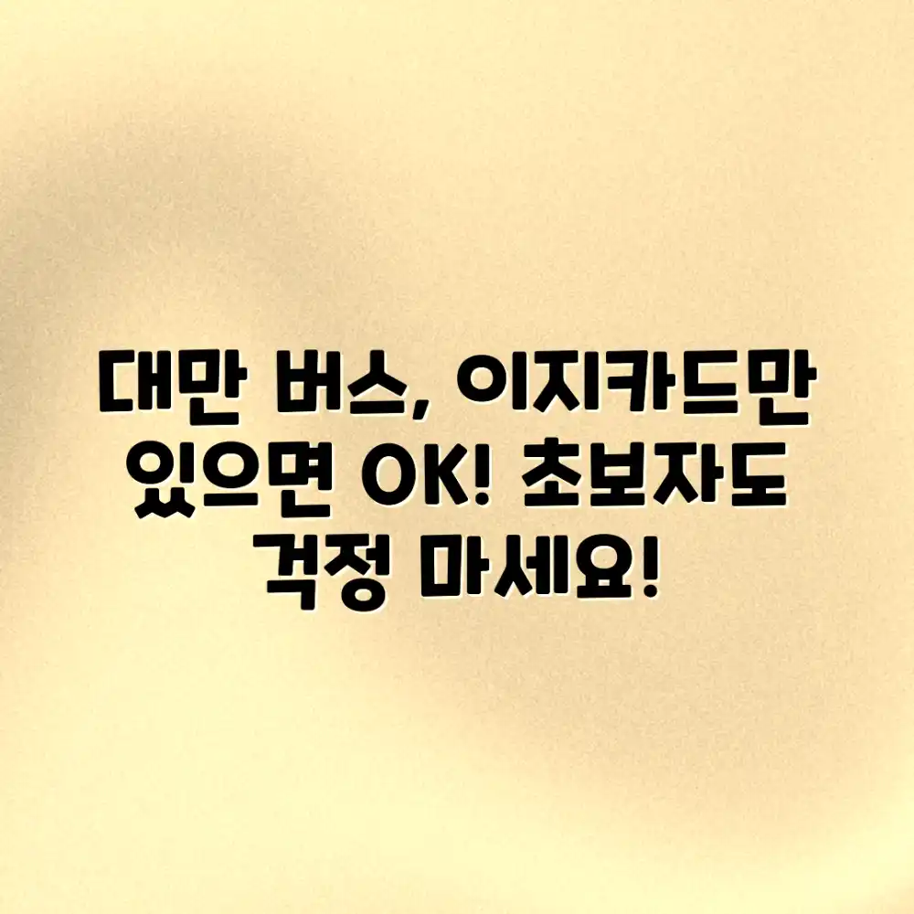 대만 이지카드 버스, 초보 여행자도 쉽게 탈 수 있을까?