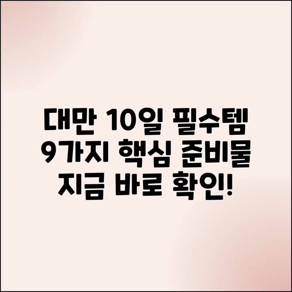 대만 10일 여행, 9가지 필수 준비물 공개!
