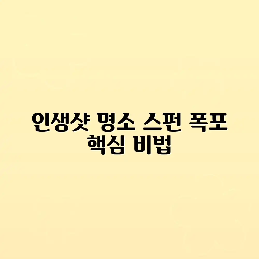 스펀 폭포 인생샷 마스터 가이드
