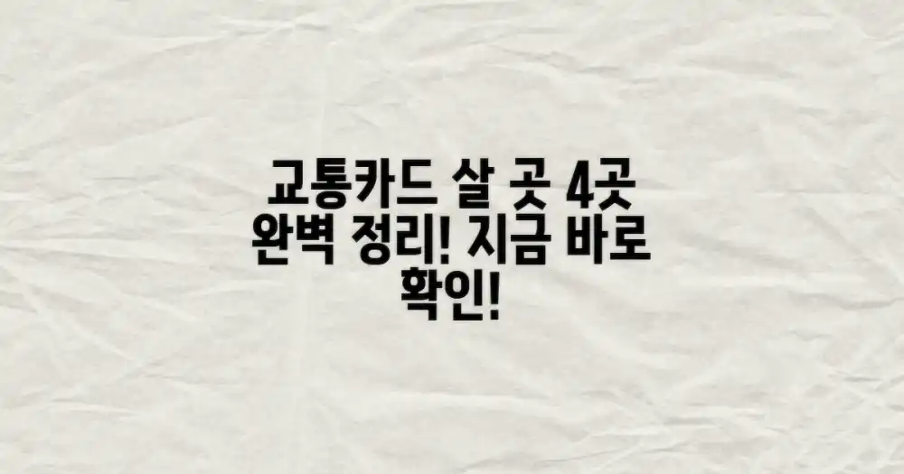 4가지 교통카드 구매 장소