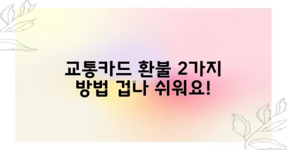 2가지 교통카드 환불 방법