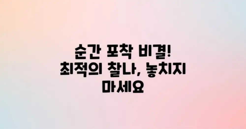 최적의 순간 포착 비결