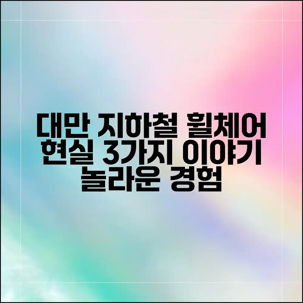 대만 지하철 휠체어: 현실 3가지 이야기